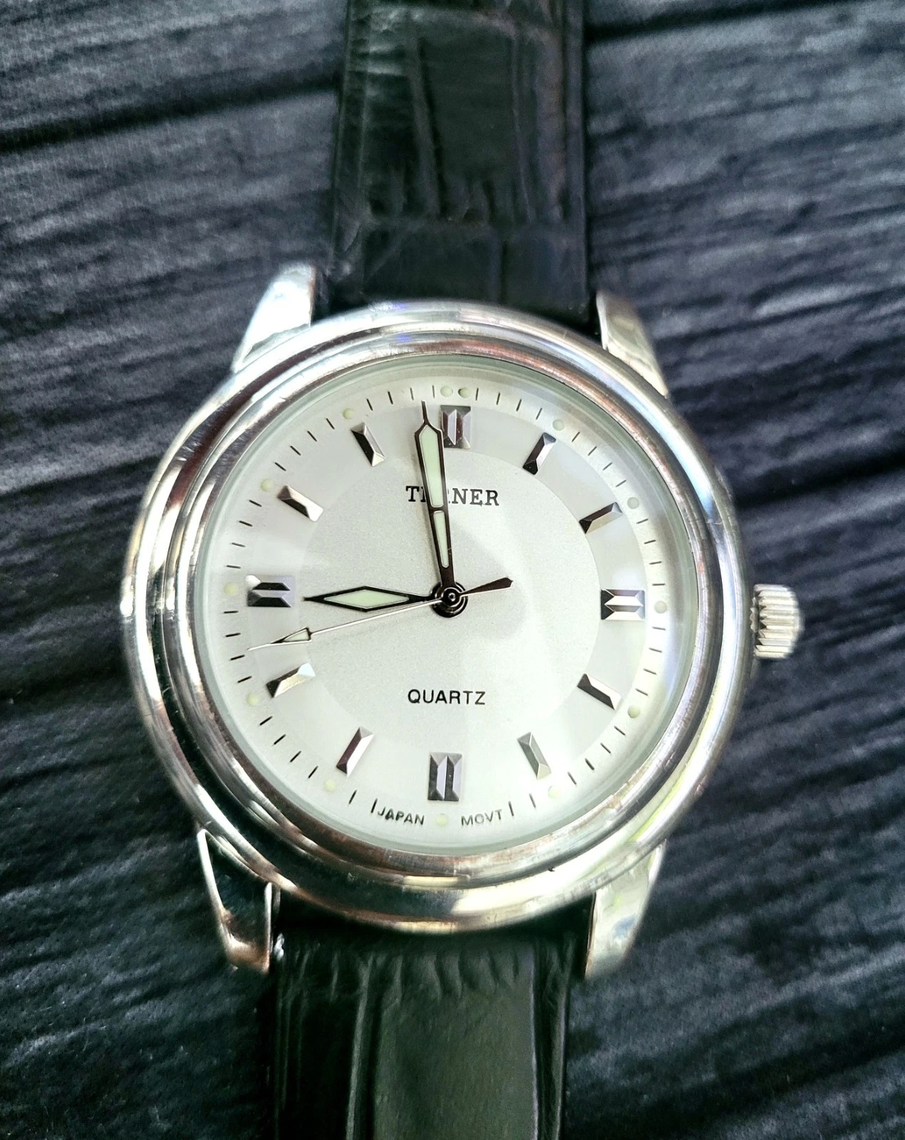 Vintage Terner Mag Crystal Mens Dress Watch New Batt & Strap