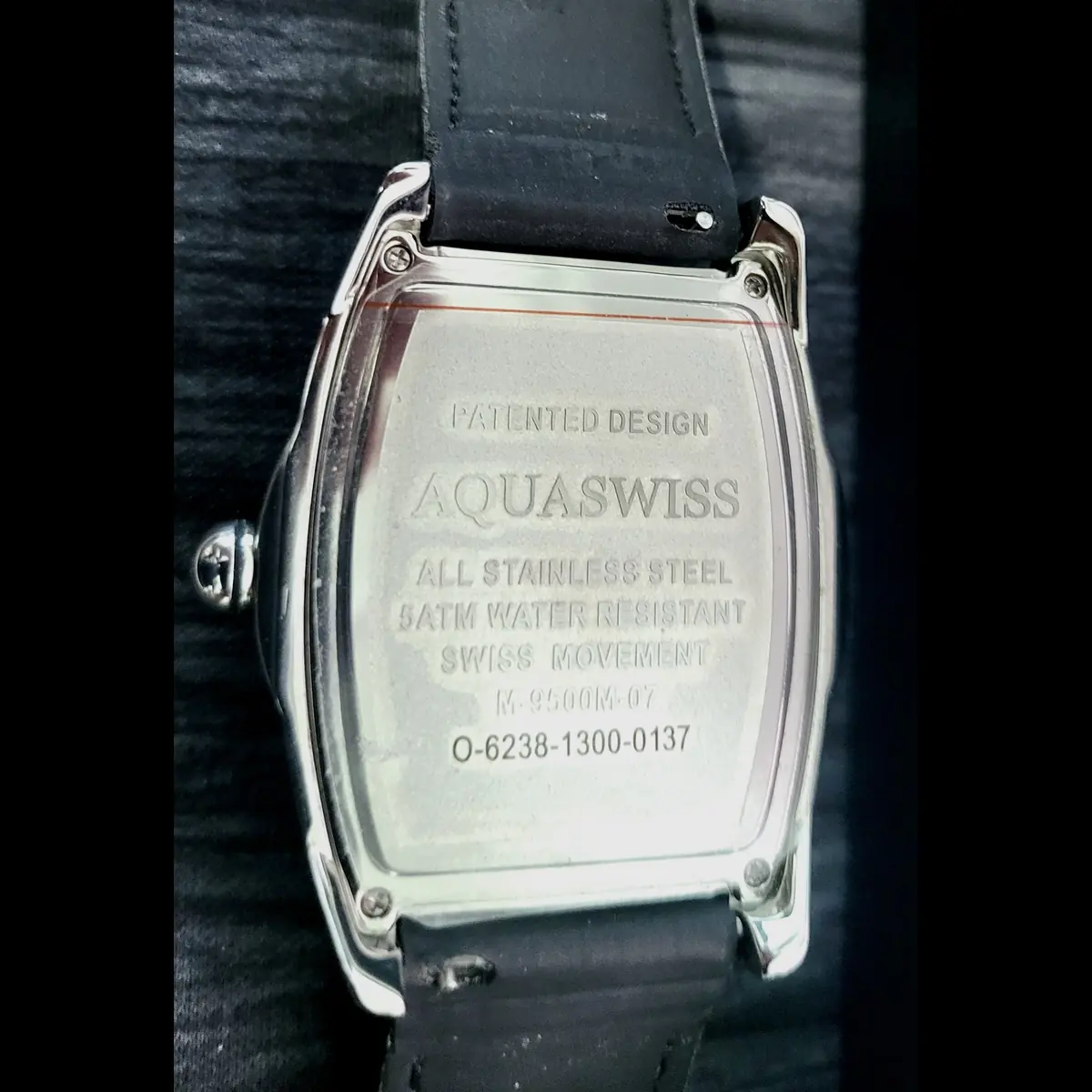Rare Aquaswiss Mens Red Ice Prism Crystal Swiss Date Watch - Image 5