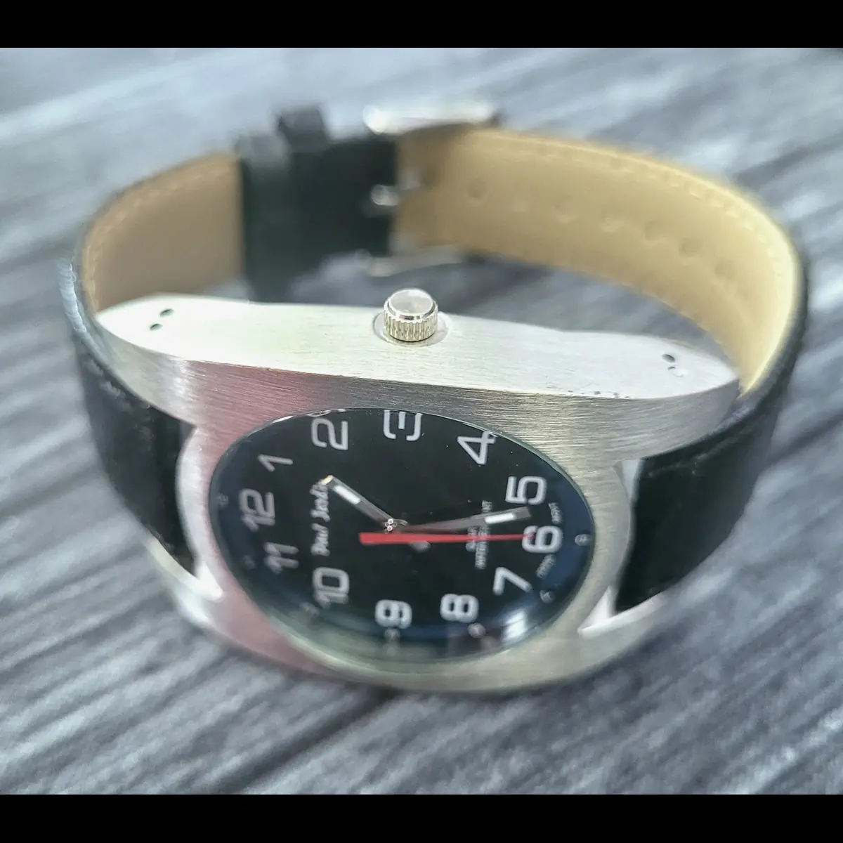 Very Rare Vintage Paul Jardin Curvex Mens Watch W New Strap - Image 4