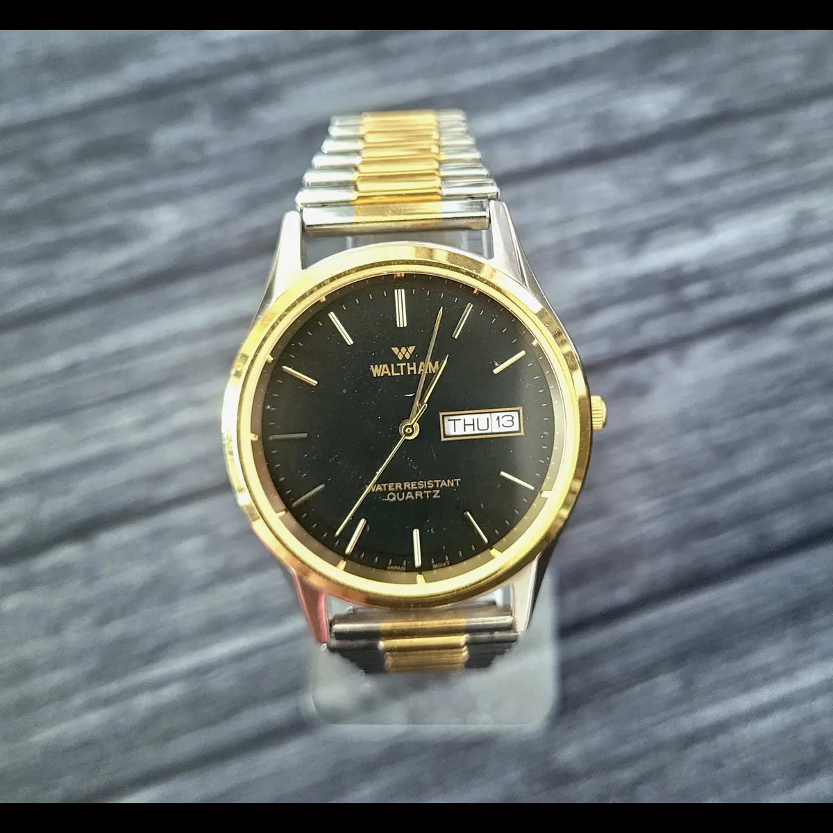 Vintage Rare Condition Waltham 2 Tone Day Date Men's Watch