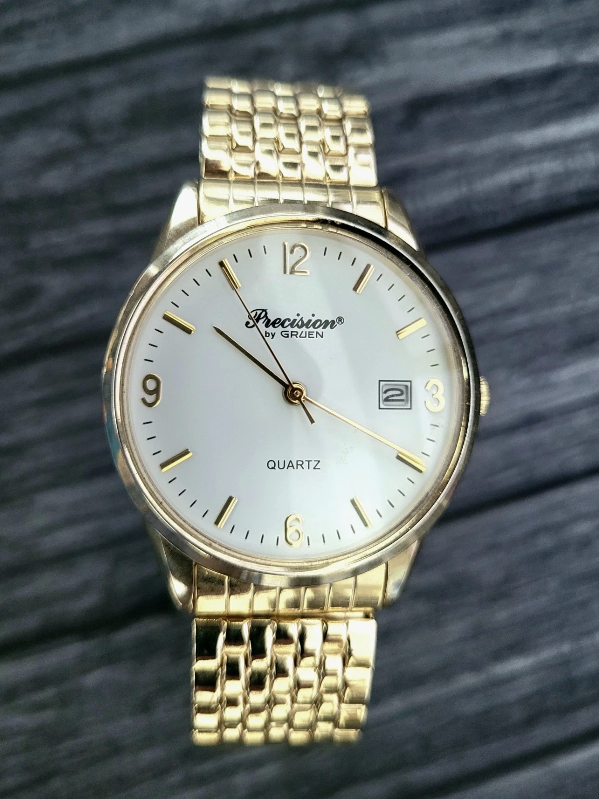 Rare Condition Retro Gruen Precision Gold Mens Dress Watch