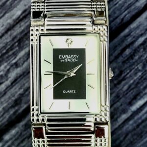 Rare Gruen Embassy Diamond Mens Retro Tank Watch Box Papers