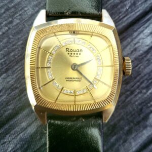 Rare Vintage 60'S Rouan German Manual Mens Diamond Watch