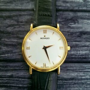 Rare Movado Ref 87e40885 Mens Watch Roman White Enamel Dial