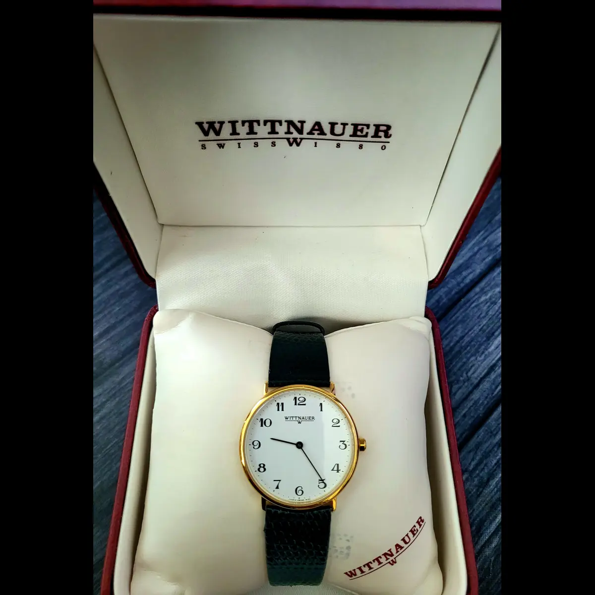Vintage Wittnauer Mens Watch Swiss Gold In Box New Battery - Image 2
