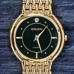 Rare Retro Exquisite Vintage Gruen Diamond Dial Men's Watch