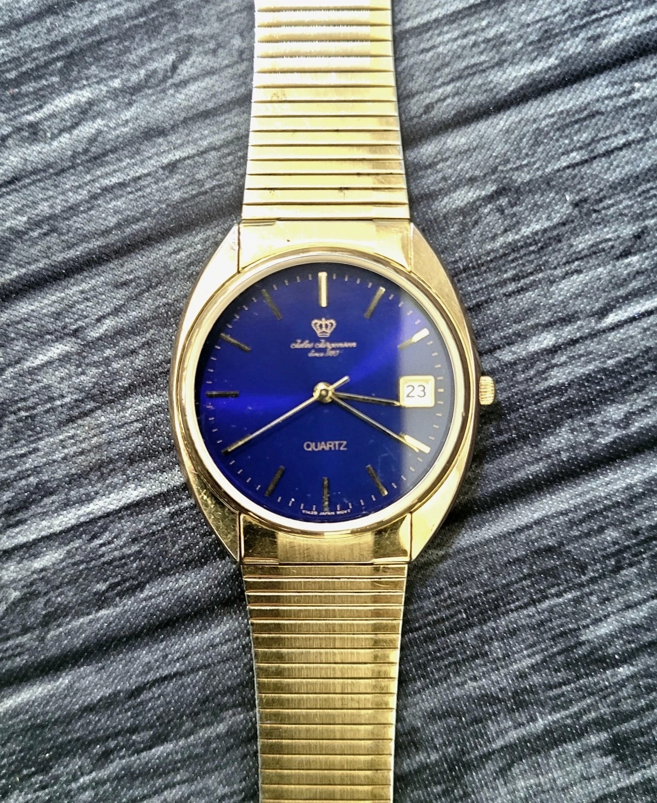 Vintage Rare Electric Blue Dial Jules Jurgensen Mens Watch