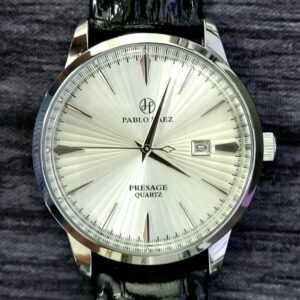 New Vintage Pablo Raez 40mm Mens Slv Wht Blk Presage Watch