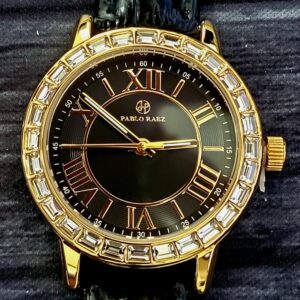 Rare Pablo Raez 35mm Manhattan Gem Studded Black Roman Watch