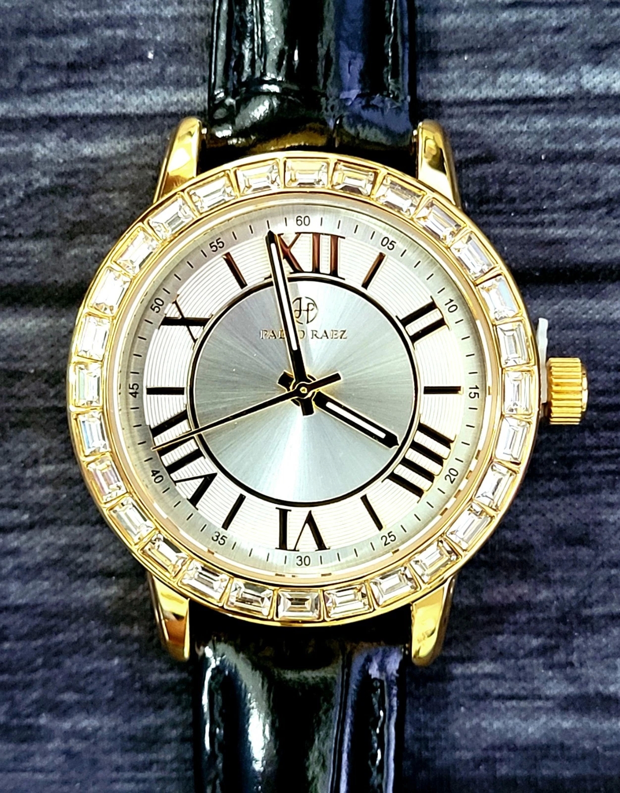 Rare Pablo Raez 35mm Manhattan Gem Studded White Roman Watch