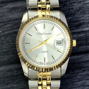 Clean Vintage Oleg Cassini Mens 40th Annv Watch W Box Papers