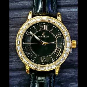 Rare Pablo Raez 35mm Manhattan Gem Studded Black Roman Watch