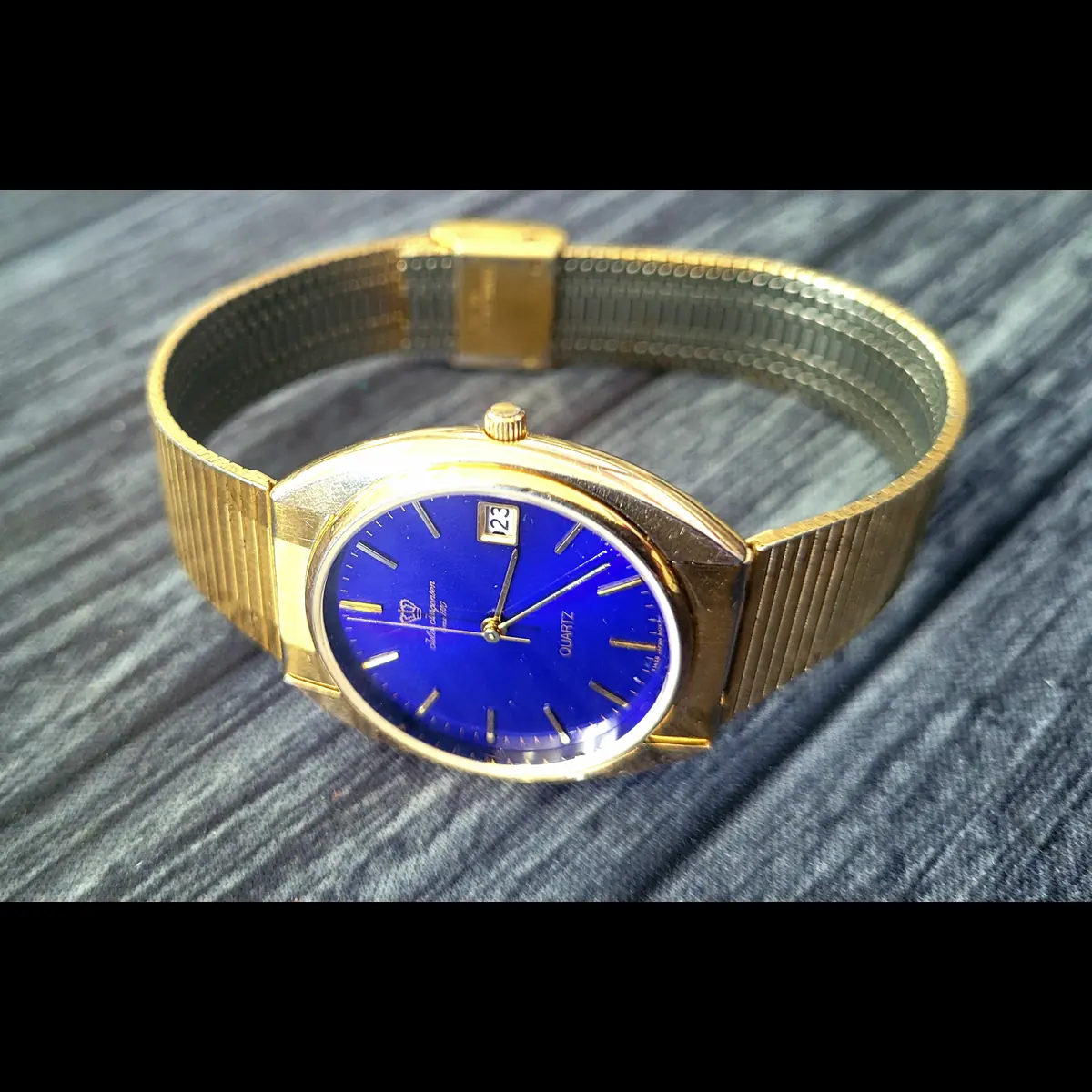 Vintage Rare Electric Blue Dial Jules Jurgensen Mens Watch - Image 2