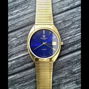 Vintage Rare Electric Blue Dial Jules Jurgensen Mens Watch