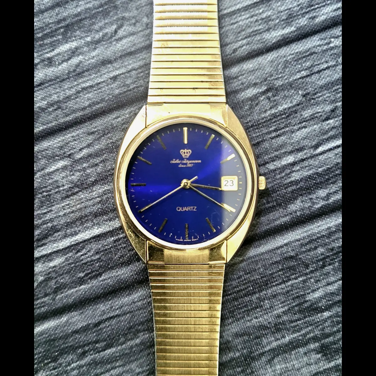 Vintage Rare Electric Blue Dial Jules Jurgensen Mens Watch