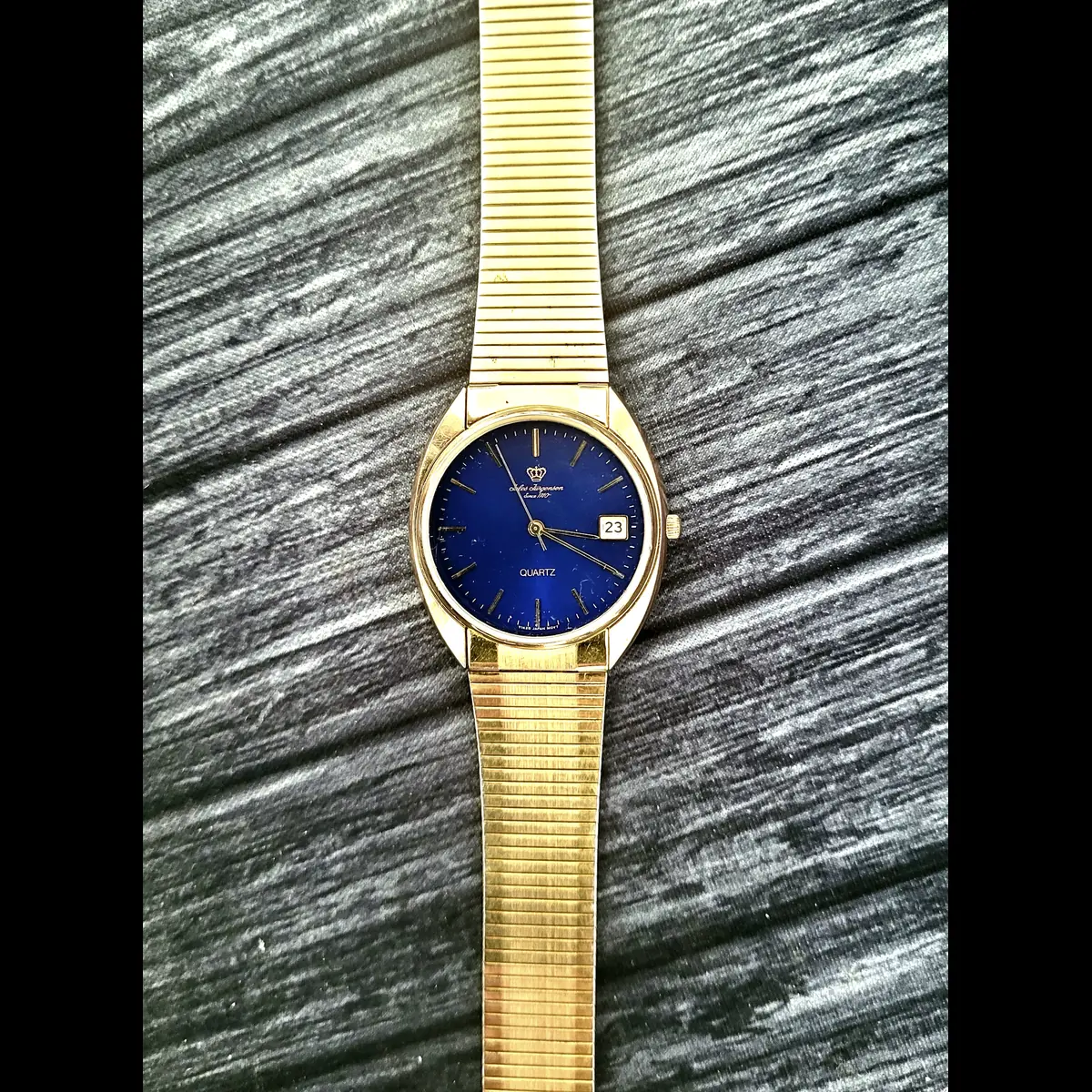 Vintage Rare Electric Blue Dial Jules Jurgensen Mens Watch - Image 4