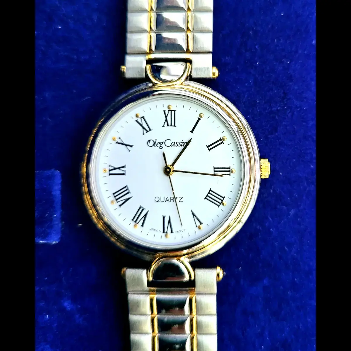 Vintage Rare Oleg Cassini 33rd Annv Mens Watch W Box-Papers - Image 3