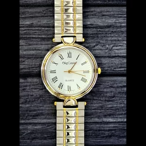 Vintage Rare Oleg Cassini 33rd Annv Mens Watch W Box-Papers