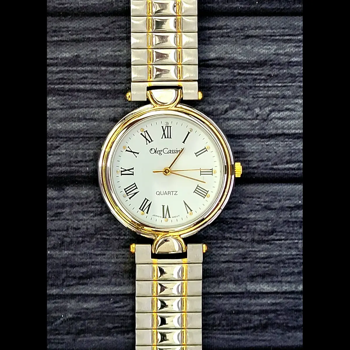 Vintage Rare Oleg Cassini 33rd Annv Mens Watch W Box-Papers
