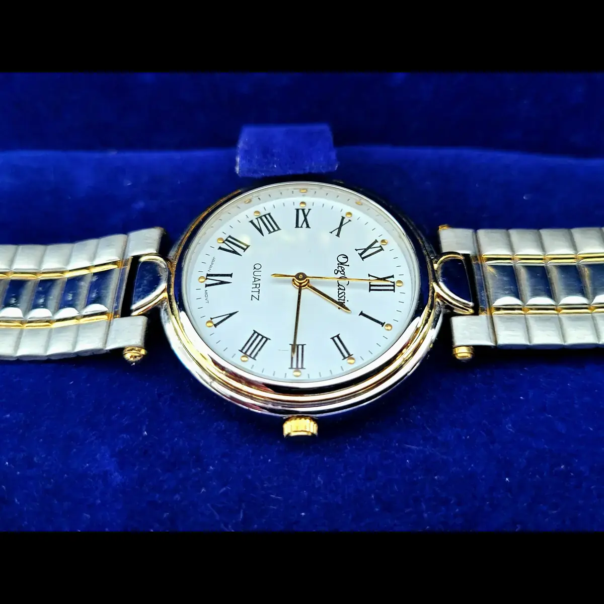 Vintage Rare Oleg Cassini 33rd Annv Mens Watch W Box-Papers - Image 5