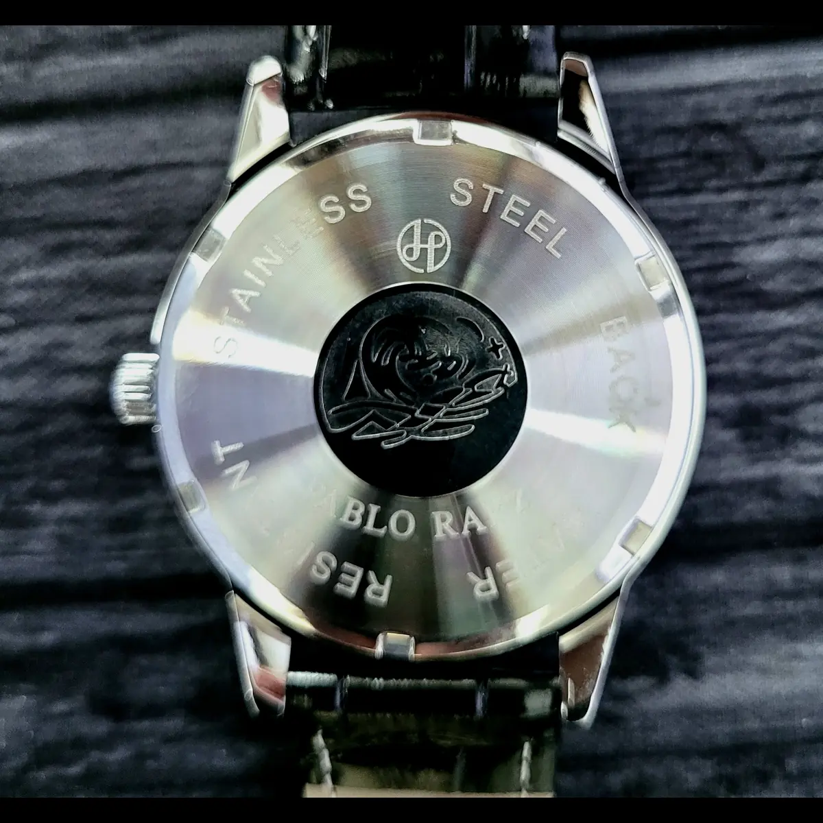 New Vintage Pablo Raez 40mm Mens Slv Wht Blk leather Presage Watch - Image 3
