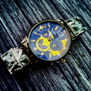 Rare Vintage Eyros Arcade Dial Chronograph New Old Stock