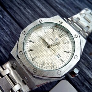 Rare Poedagar Royal Diver White Guilloché Dial Mens Watch