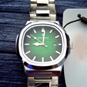 Vintage Poedagar Nautilis Green Guilloché Dial Mens Watch