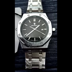 Rare Silver Poedagar Royal Diver Guilloché Dial Mens Watch