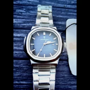 Vintage Poedagar Nautilis Blue Guilloché Dial Mens Watch