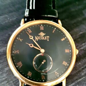 Rare Vintage Nicolet Roman Sub Second Dial Swiss Men's Watch