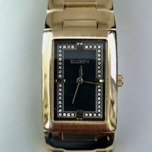 Rare Elgin Lord Diamond Dial Mens Tank Watch Nos Box Papers
