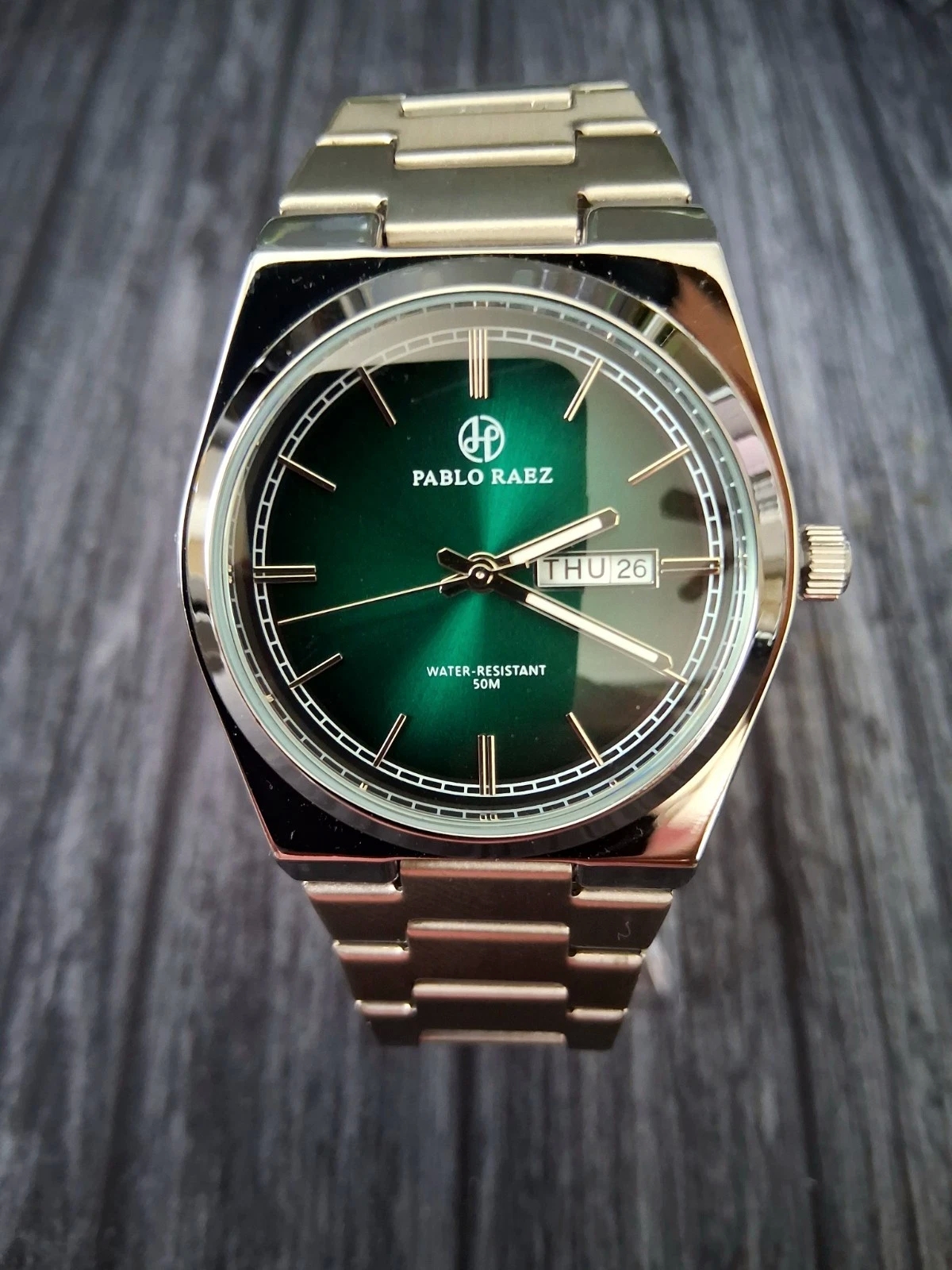 Pablo Raez Prx Style Case Men's Dress Watch Green Dial Watch