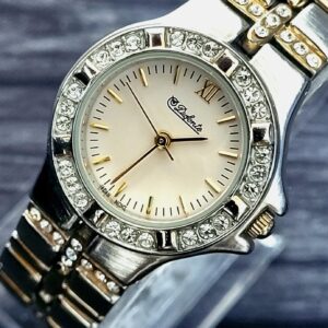 Rare Vintage Dufonte Woman's Diamond Bezel Enamel Dial Watch