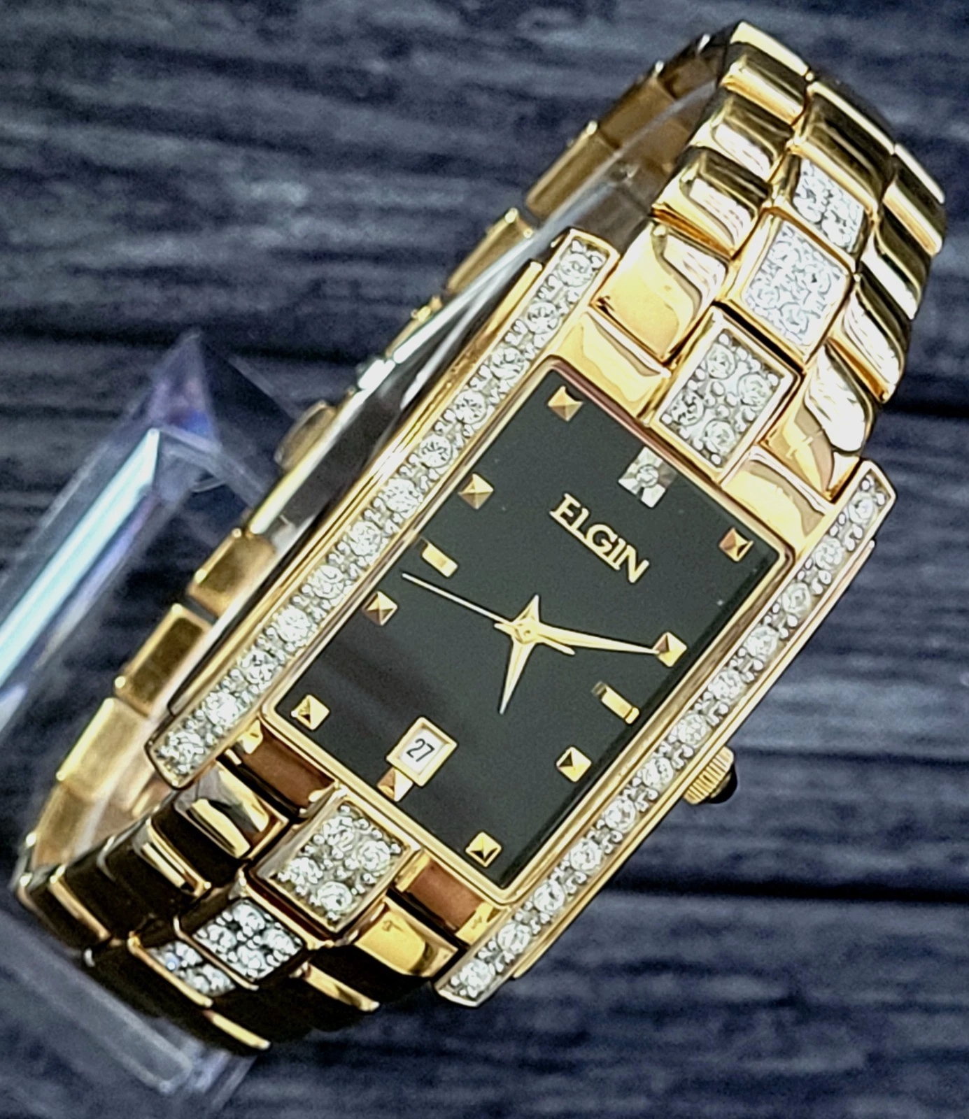 Rare Vintage Elgin Diamond Date Men's Executive Dress Watch
