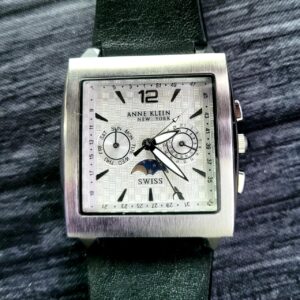 Rare Anne Klein 12/1051 766BS Moon Phase Day Date Mens Watch