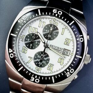 Beuchat Swiss Chrono Watch 100M Mens Watch Box & Papers