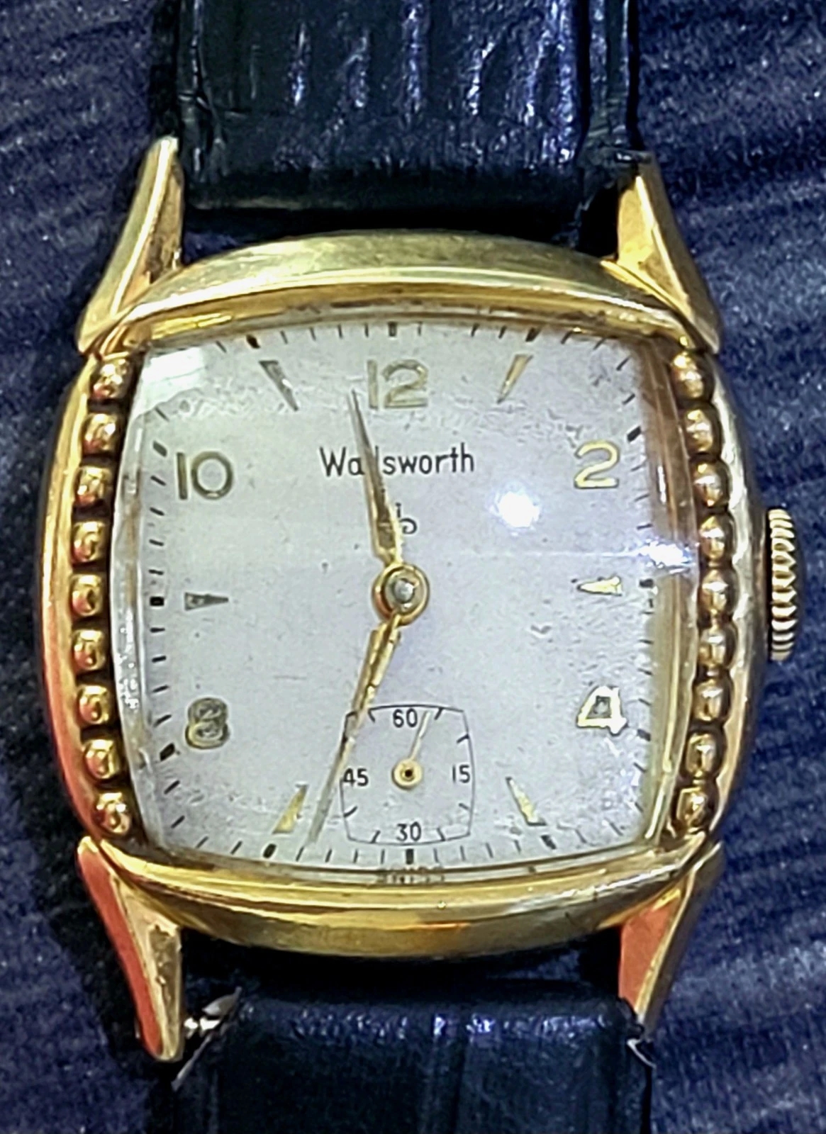 Antique Wadsworth Elgin Mens Art Deco Tank Watch 10k RGP