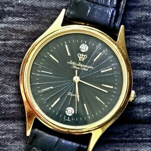 Rare Vintage Jules Jurgensen Mens Diamond Dress Watch In Box