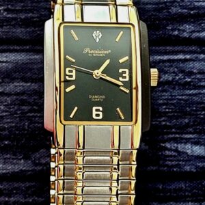 Gruen Precision Diamond Steel Curvex Mens Tank Dress Watch