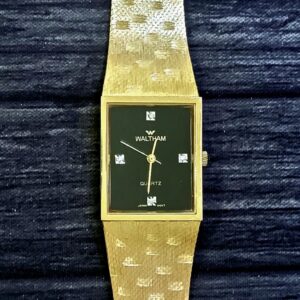 Rare Waltham Diamond Dial Mens Milanese Tank Dress Watch
