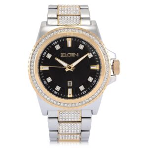 Rare Elgin Paved Diamond Bezel Mens Watch Authorized Dealer