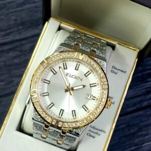 Rare Elgin Nugget Diamond Bezel Mens Watch Authorized Dealer