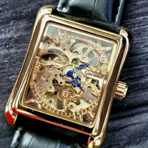 Unique Exhibition Case Skeleton Automatic Mens Dress Watch