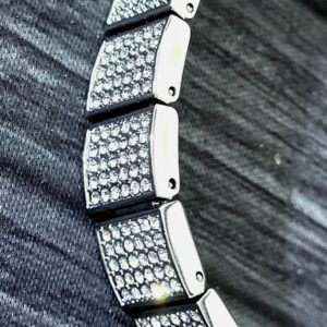 Rare Elgin Gem Paved Mens Fashion Bracelet With All Links