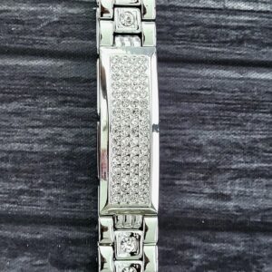 Rare Elgin Diamond Gem Mens Engravable Bracelet W All Links
