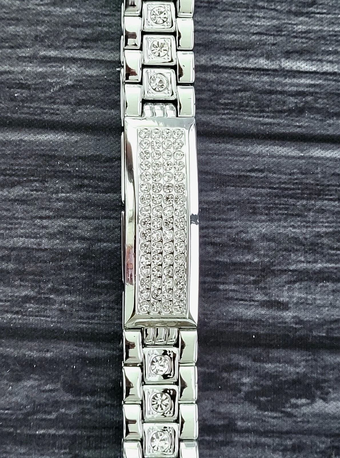 Rare Elgin Diamond Gem Mens Engravable Bracelet W All Links