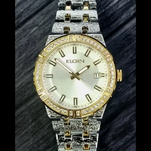 Rare Elgin Nugget Diamond Bezel Mens Watch Authorized Dealer