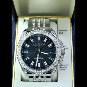 Rare Elgin Diamond Bezel Paved Mens Watch Authorized Dealer