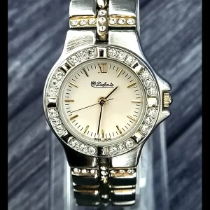 Rare Vintage Dufonte Woman's Diamond Bezel Enamel Dial Watch